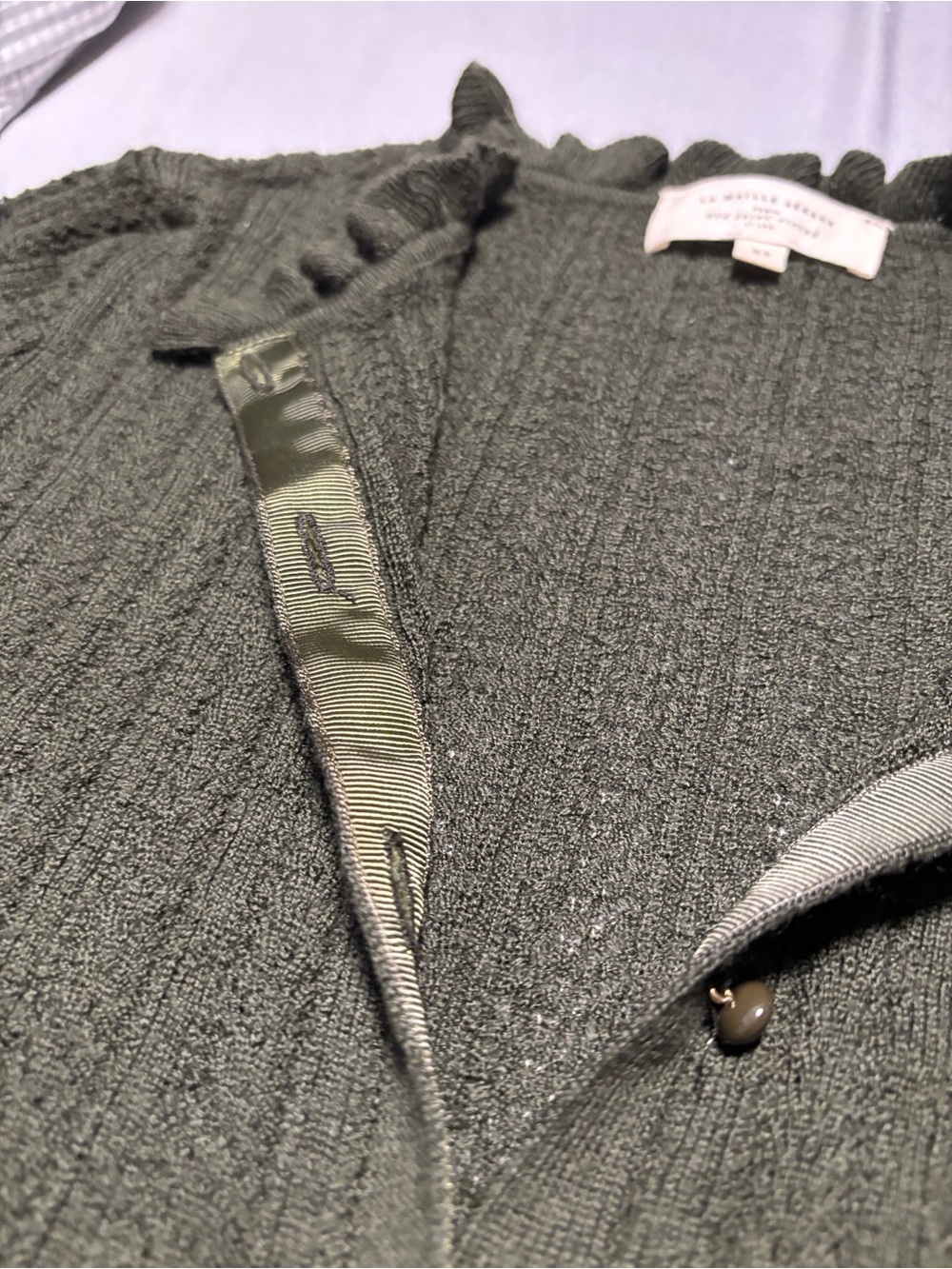 La Maille Sézane Olive Green Knit Sweater - Picture 11 of 13